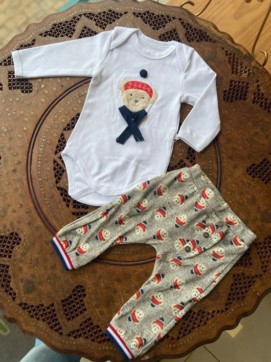 CONJUNTO BODY MANGA LONGA E CALCA URSOS MENINO GROW UP 45PRO50