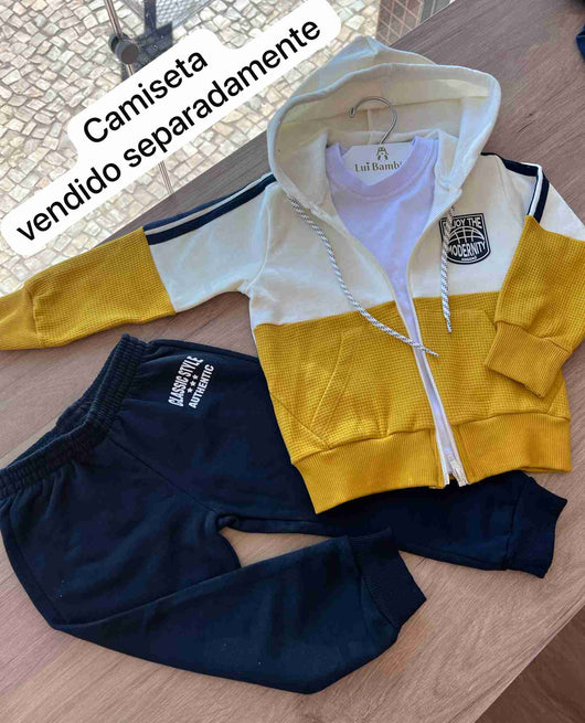 CONJUNTO MANGA LONGA ZÍPER ENJOY THE MODERNITY E CALÇA MENINO ANGERO