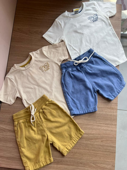 CONJUNTO CAMISETA MANGA CURTA SURF RIDERS E BERMUDA MENINO HAVE FUN