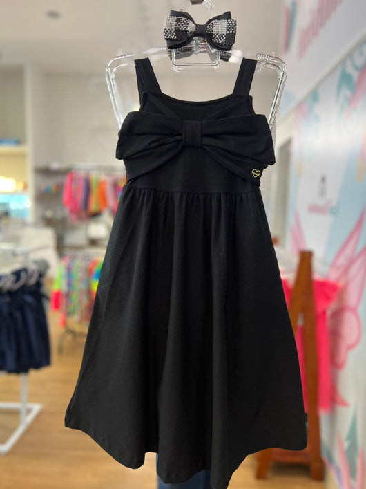 VESTIDO COM ALÇA E LAÇO DECORATIVO MENINA FAKINI