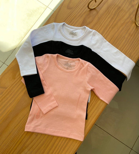BLUSA MANGA LONGA LISA MENINA BICHO BAGUNÇA