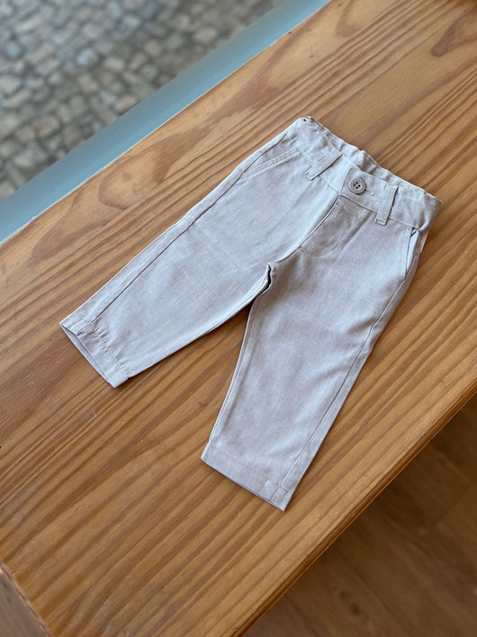 CALÇA SOCIAL OXFORD COM BOLSO AJUSTE E BORDADO MENINO POLO INFANTI