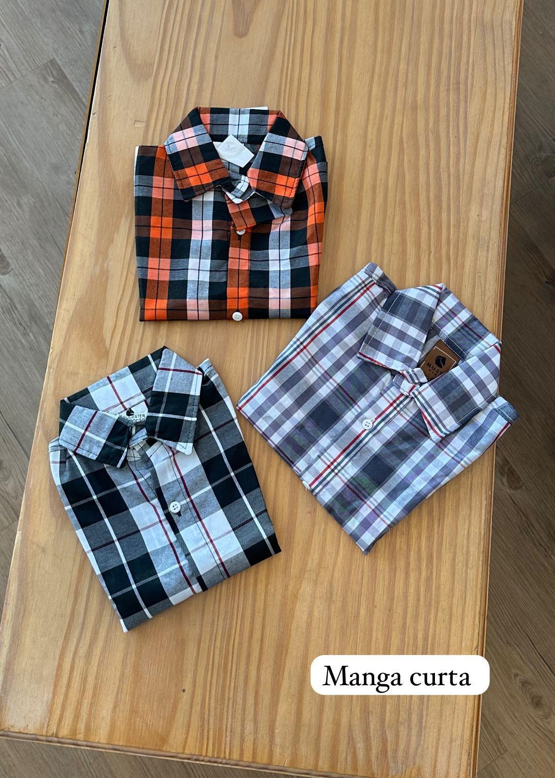 CAMISA XADREZ MANGA CURTA E QUADRICULADA UNISSEX LUI BAMBINI
