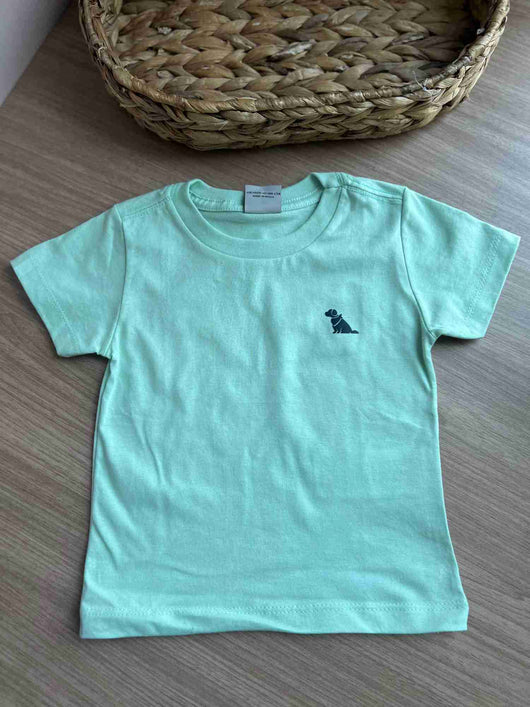CAMISETA MANGA CURTA MINIMALISTA CACHORRO BÁSICA LISA MENINO QUIMBY20158