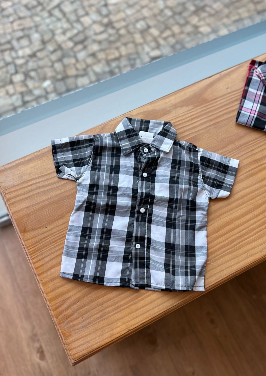 CAMISA MANGA CURTA XADREZ LISTRA QUADRICULADA UNISSEX LUI BAMBINI