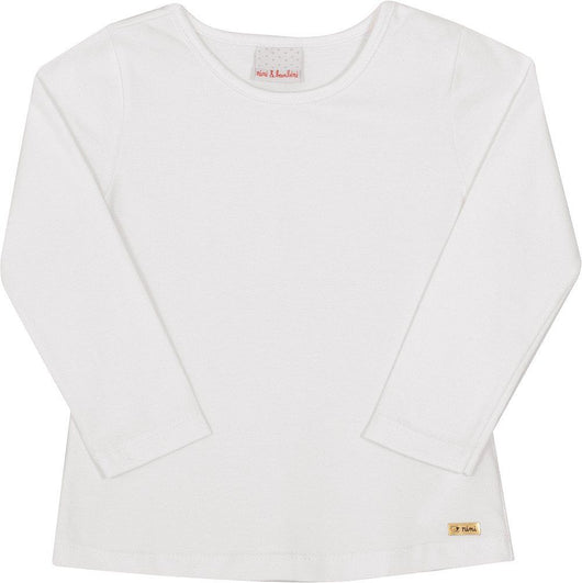 BLUSA MANGA LONGA EM MALHA LISA MENINA NINI E BAMBINI