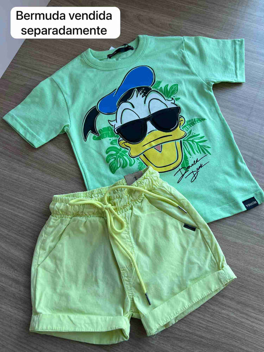 CAMISETA MANGA CURTA GOLA REDONDA PATO DONALD ÓCULOS MENINO YOUCCIE