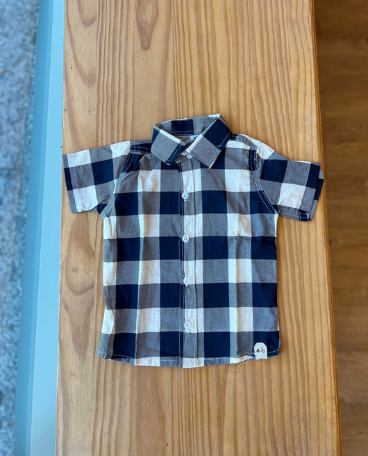 CAMISA MANGA CURTA XADREZ COM GOLA E BOTÕES MENINO LUI BAMBINI