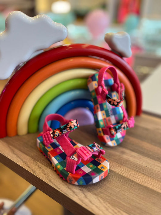 SANDÁLIA MINI MELISSA PLAYTIME FÁBULA COM DUPLO VELCRO MENINA MELISSA
