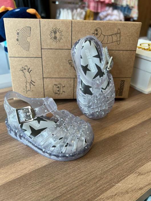 SANDÁLIA MINI MELISSA POSSESS VIDRO GLITTER COM VELCRO MENINA MELISSA