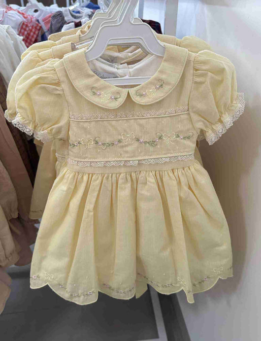 VESTIDO MANGA CURTA BORDADO BABADO RENDA PÉROLAS MENINA BÁRBARA KIDS