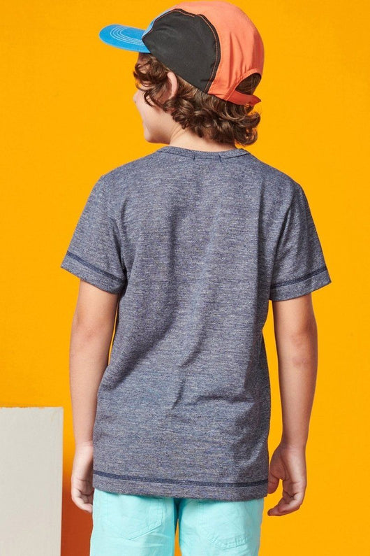 CAMISETA MANGA CURTA GOLA REDONDA MALHA FLAME MENINO LUC BOO PRO40