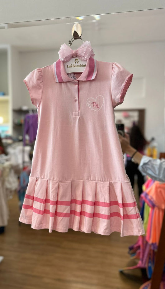 VESTIDO MANGA CURTA CORAÇÃO GLITER MENINA TRICK NICK