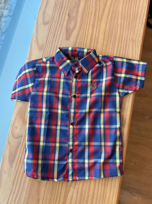 CAMISA XADREZ MANGA CURTA UNISSEX LUI BAMBINI