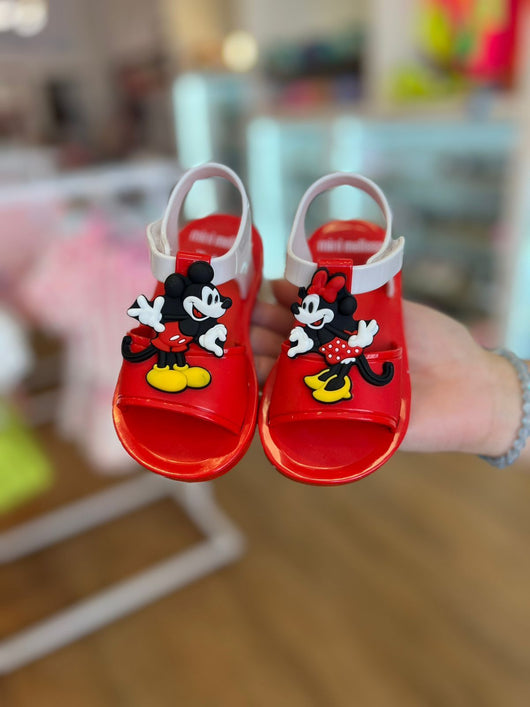 SANDALIA MINI MELISSA PLAY + MICKEY E MINNIE COM VELCRO MENINA MELISSA