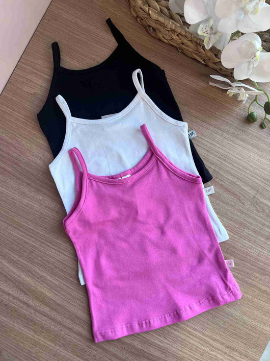 BLUSA ALÇA BÁSICA LISA MENINA HAVE FUN