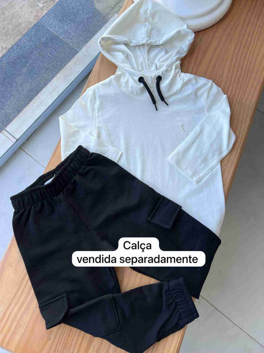 CAMISETA MANGA LONGA COM CAPUZ CADARÇO MENINO RESERVA MINI