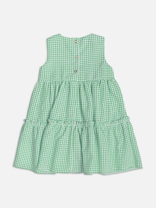 VESTIDO REGATA VICHY XADREZ QUADRICULADO COM LACO POMPOM MENINA MOMI PRO45