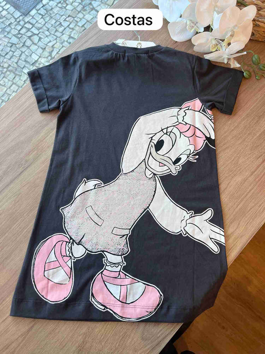 VESTIDO MANGA CURTA MINNIE STRASS PNGENTE MENINA ANIMÊ