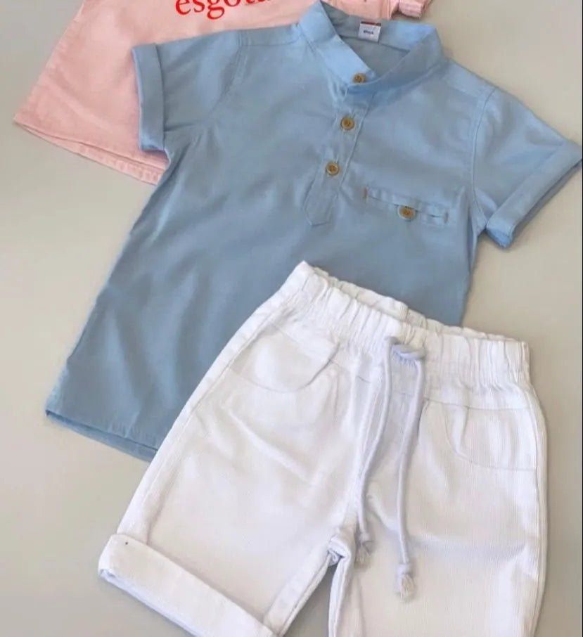 CAMISA MC GOLA PADRE BOLSO MENINO LUI BAMBINI