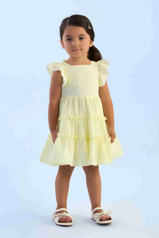 VESTIDO ALCA COM BABADO BORDADO RENDA FLORAIS MENINA PETIT CHERIE