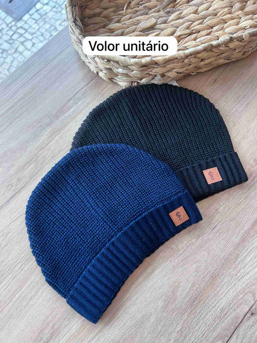 GORRO EM TRICÔ MENINO ONDA MARINHA