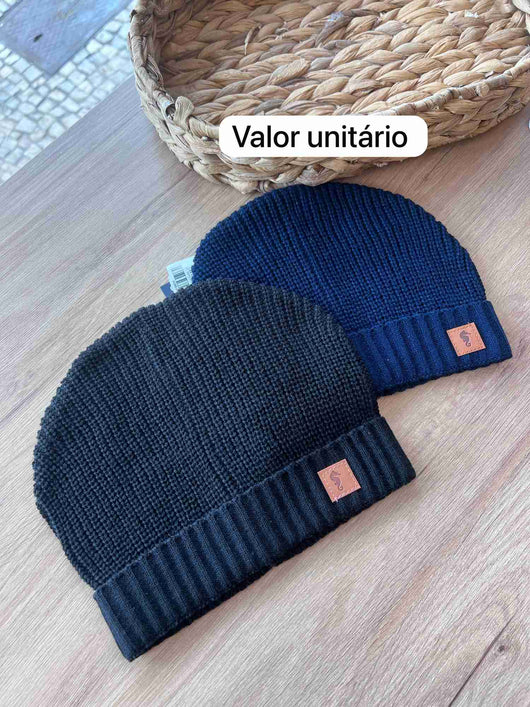 GORRO EM TRICÔ MENINO ONDA MARINHA