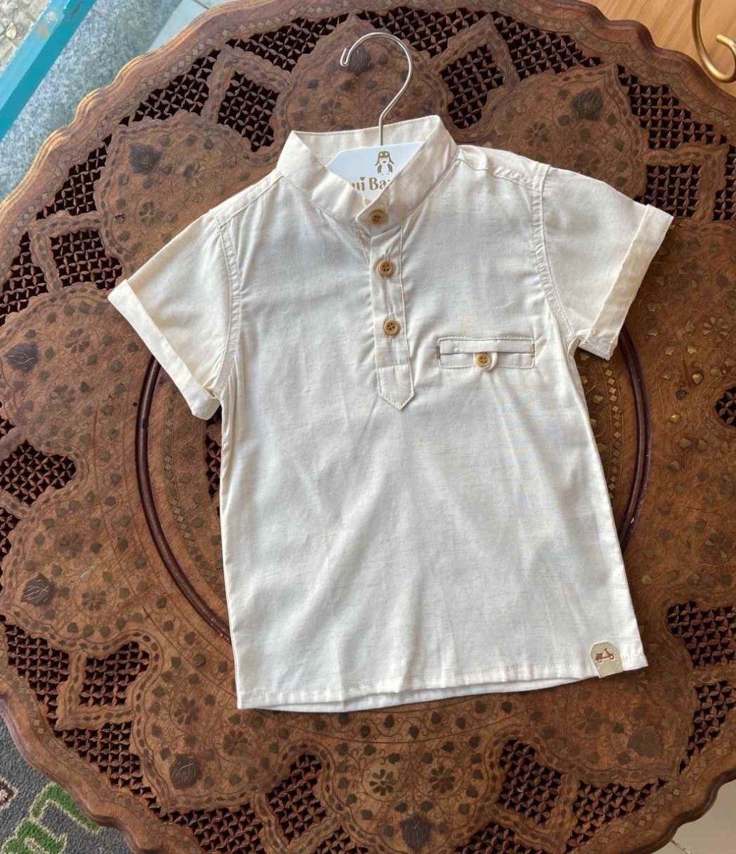CAMISA MC GOLA PADRE BOLSO MENINO LUI BAMBINI