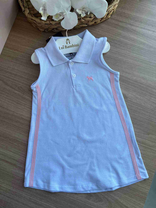 VESTIDO POLO REGATA EM PIQUET COM LISTRA BOTÕES E BORDADO MENINA CHARPEY2