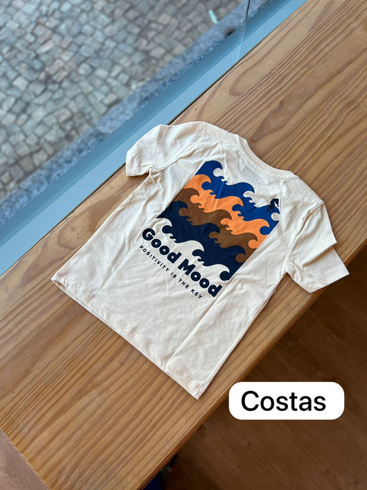 CAMISETA MANGA CURTA MEIA MALHA ONDAS GOOD MOOD MENINO ONDA MARINHA