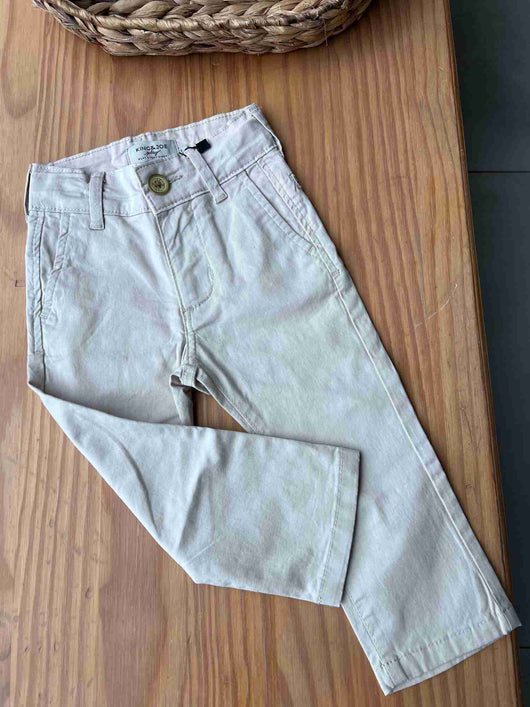 CALÇA CASUAL SARJA PAPER TWILL SLIM MENINO KING&JOE