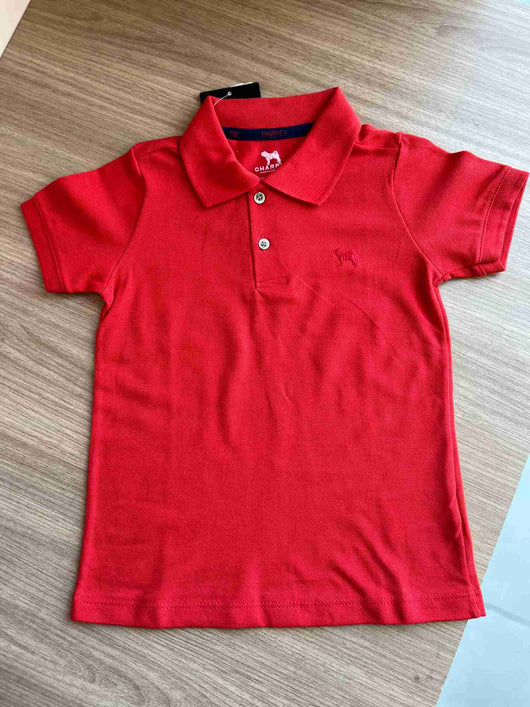 CAMISA POLO MANGA CURTA LISO EM PIQUET MENINO CHARPEY