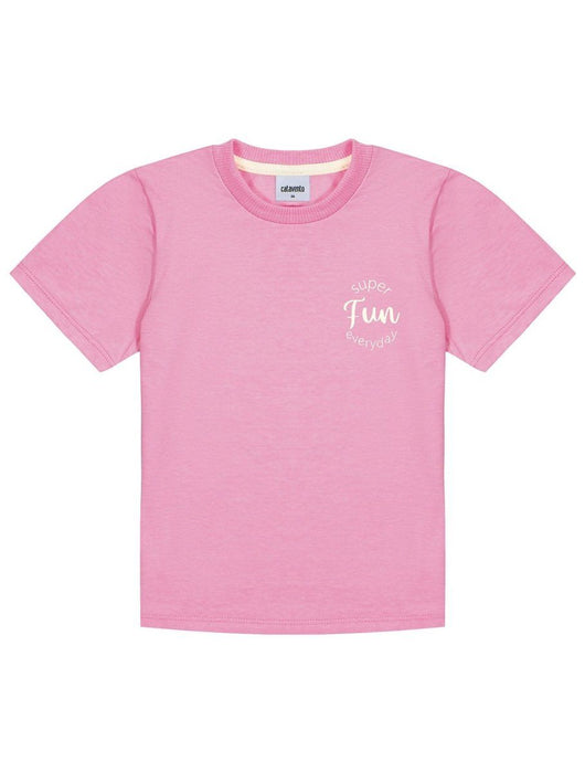 BLUSA MANGA CURTA EM MALHA SUPER FUN EVERYDAY MENINA CATAVENTO