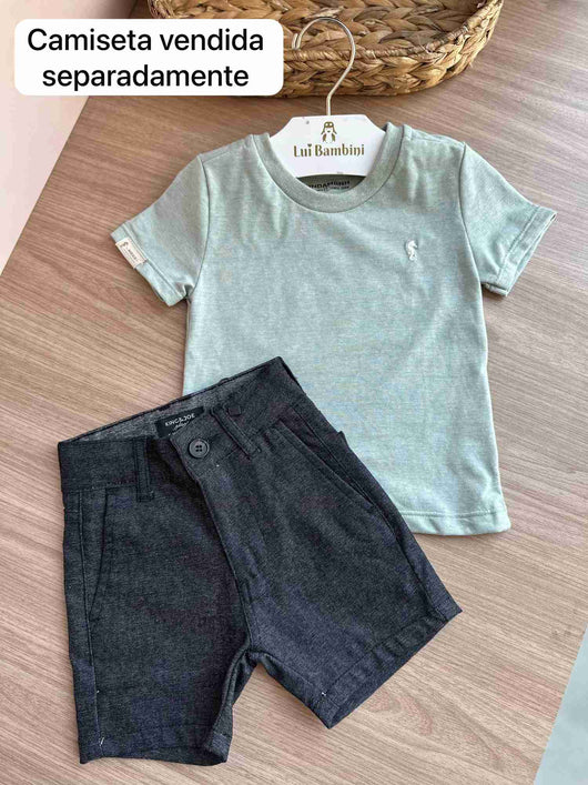 BERMUDA SARJA COM AJUSTE E BOLSO FACA PLAY SLIM MENINO KING&JOE