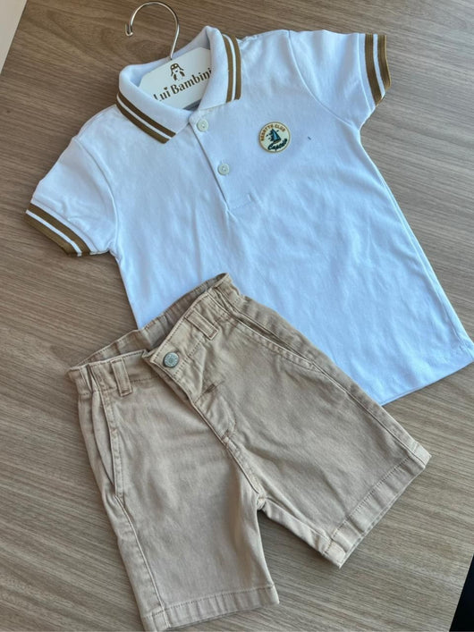 CONJUNTO MANGA CURTA REGATTA CLUB CAPTAIN POLO E BERMUDA MENINO HAVE FUN