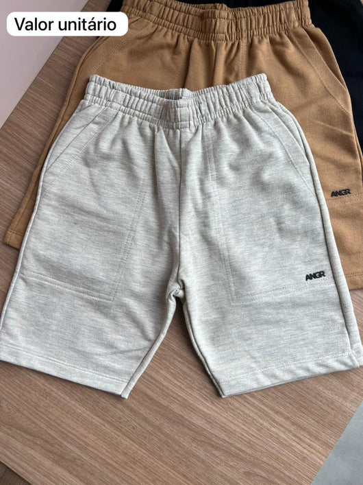 BERMUDA CADARÇO BOLSOS LOGO RELEVO MENINO ANGERÔ