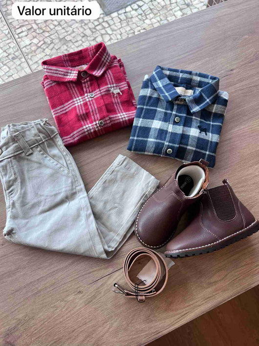 CAMISA MANGA LONGA FLANELA XADREZ MENINO CHARPEY
