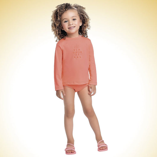 Conjunto Blusa Manga Longa E Calcinha Solzinho Protecao Uv50+ Menina Fakini