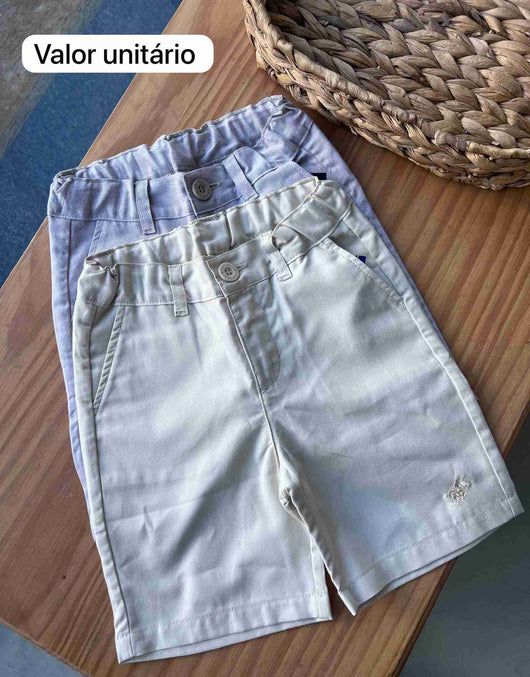 BERMUDA SOCIAL BATIZADO OXFORD BOLSO AJUSTE E BORDADO MENINO POLO INFANTI
