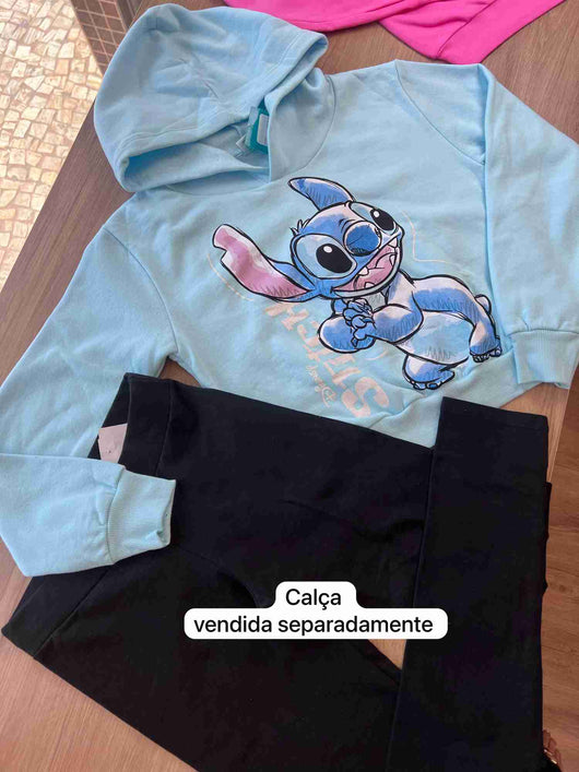 BLUSÃO MANGA LONGA STITCH CAPUZ MENINA FAKINI