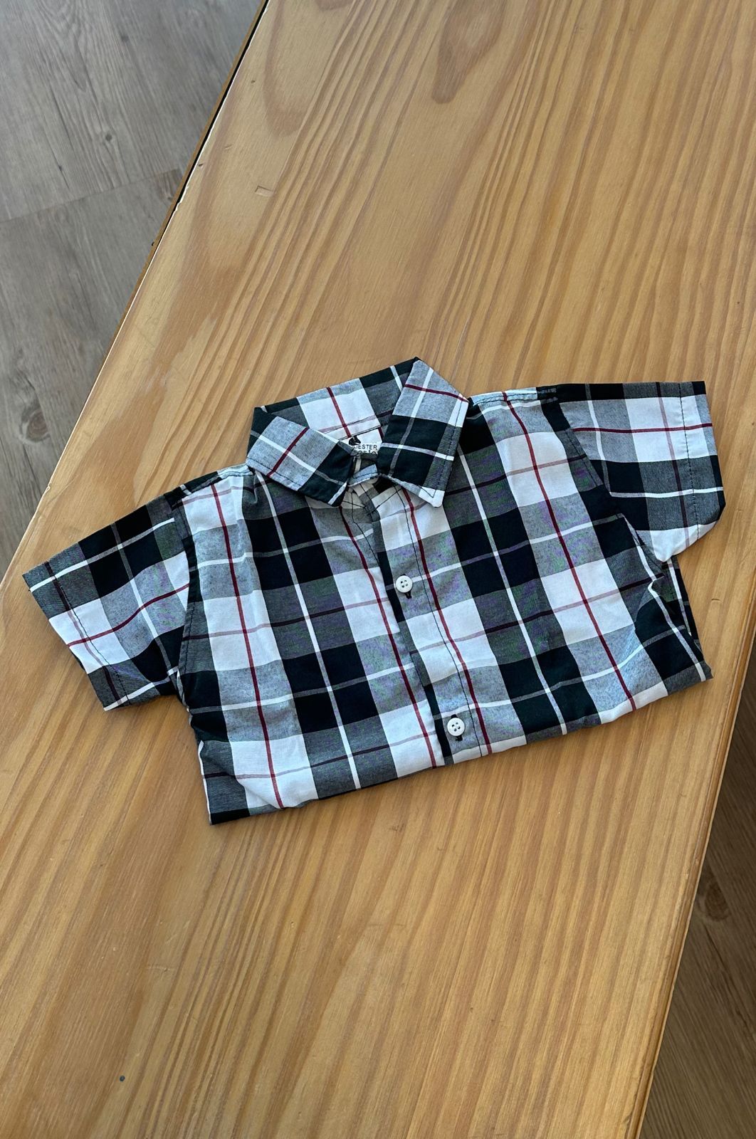CAMISA XADREZ MANGA CURTA E QUADRICULADA UNISSEX LUI BAMBINI