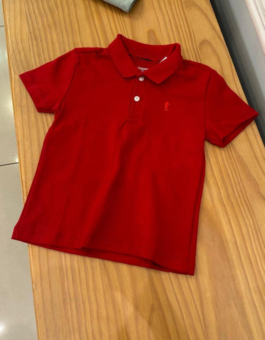 CAMISA MANGA CURTA POLO EM SUEDINE COM BORDADO E BOTÕES MENINO ONDA MARINHA