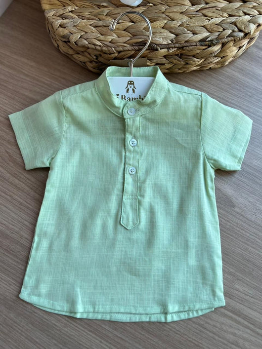 CAMISETA MANGA CURTA GOLA PADRE BOTÕES MENINO BARBARA KIDS