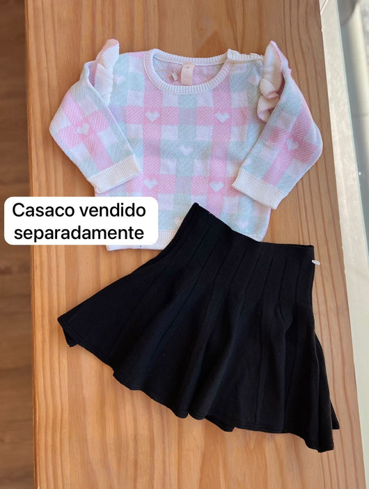 SAIA EM TRICÔ COM SHORT INTERNO MENINA MINI LADY