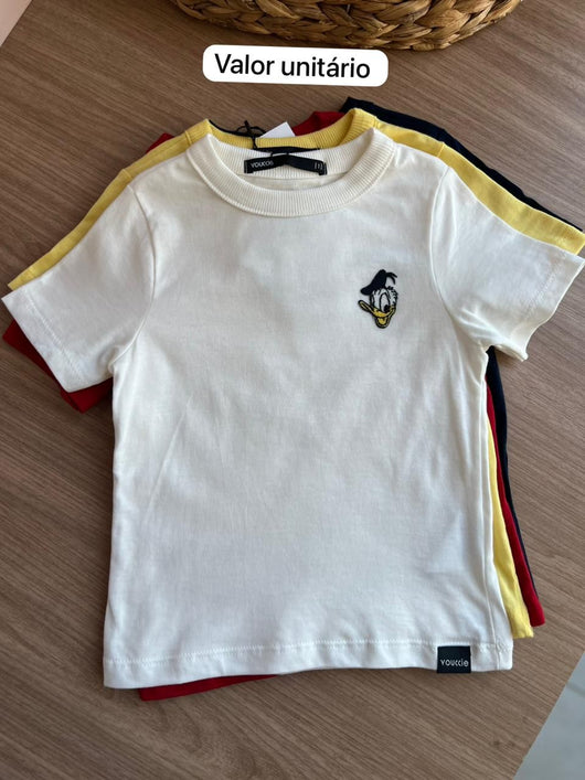 CAMISETA MANGA CURTA PATO DONALD DISNEY MINIMALISTA MENINO YOUCCIE