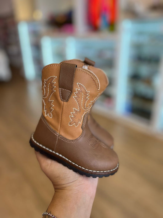 BOTA TEXANA WESTERN COM ZÍPER LATERAL E SOLADO EMBORRACHADO MENINO XUA XUA