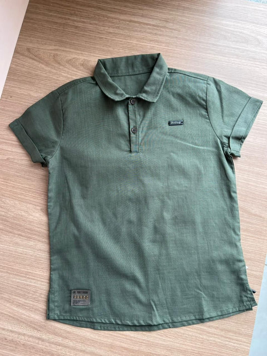 CAMISA POLO MANGA CURTA LISA BÁSICA MENINO OK FRIENDS