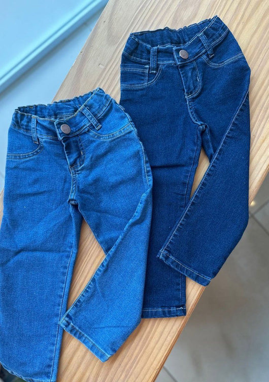 CALÇA JEANS LISA COM BOLSOS E REGULAGEM MENINO LUI BAMBINI