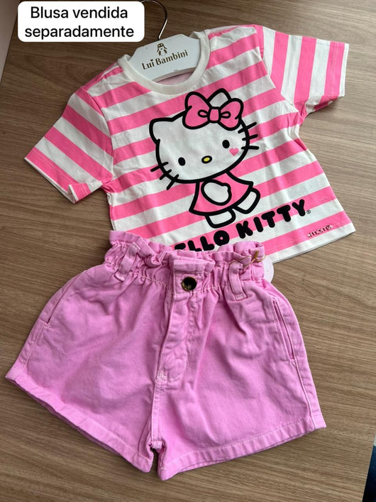 SHORT JEANS BOLSO ELÁSTICO E ZIPER MENINA LUI BAMBINI