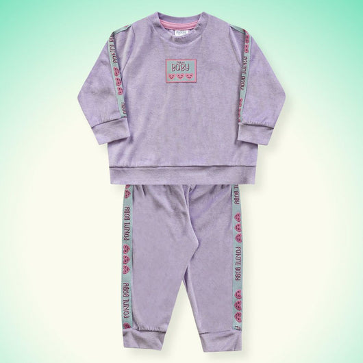 CONJUNTO CASACO MANGA LONGA EM PLUSH COM CALCA BABY CORACOES MENINA FAKINI 40PRO60